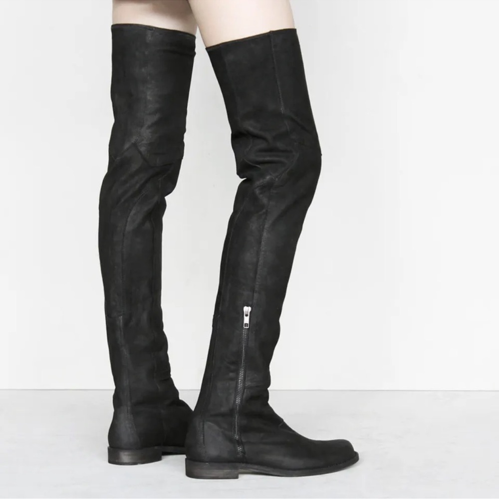 LD Tuttle Women's Black Over The Knee Fitted Boots FITS NARROW LEGS Size 40